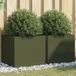 Maison Exclusive - Jardinières, 2 pièces, vert olive, 49x47x46 cm, acier