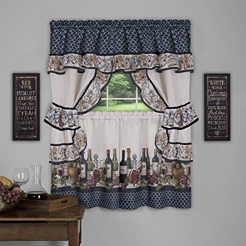 Achim Home Furnishings Achim Home Furnishings Chateau raamgordijn Cottage Set, 57" x 36", Navy, 57 X 36