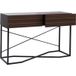 Mendler Table console industrielle mélamine 81 x 120 x 40 cm aspect noyer