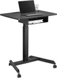 Maclean MC-903 In hoogte verstelbare laptoptafel met wielen en één lade Zit-sta-bureau In hoogte verstelbaar tot max. Maximaal 113 cm. 8 kg (zwart)