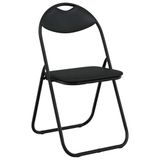 vidaXL Inklapbare stoel Kunstleer Zwart 48 x 43,5 x 81 cm