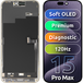 MP Touchscreen Display compatibel met Apple iPhone 15 Pro Max, met Frame, Premium Soft OLED FHD 120Hz Diagnostic Versie, Zwart