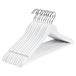 Hangers en kledingrekken Houten Kledinghangers Met Metalen Haak & Broeklat - Wit - 60 Stuks