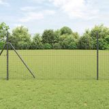 vidaXL Euro Hek 1,2 x 10 m PVC-gelaagd ijzer Grijs