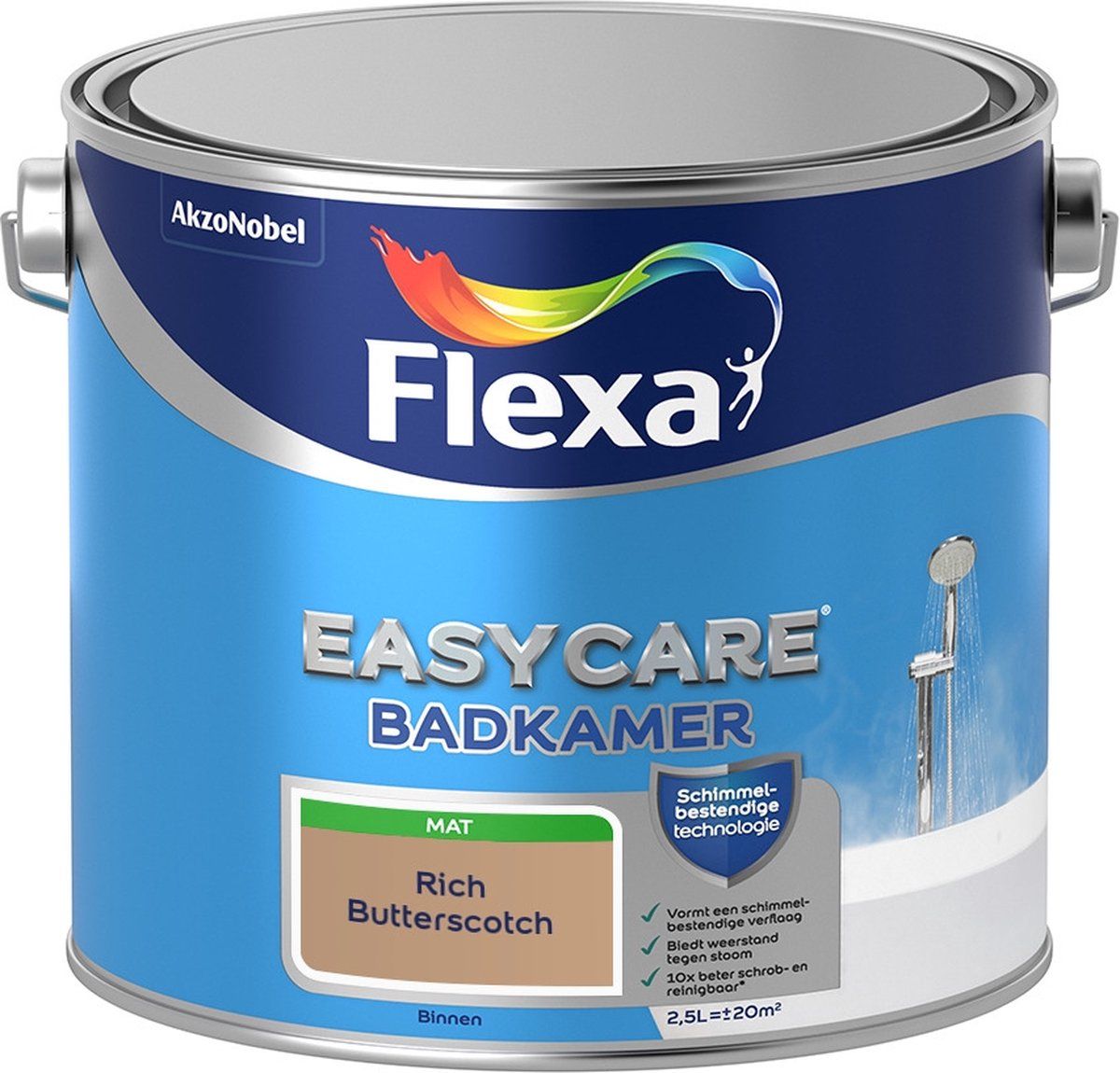FLEXA Easycare Muurverf - Badkamer - Rich Butterscotch - 2,5 liter