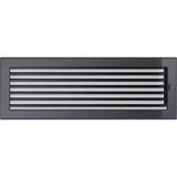 KRATKI ventilatierooster haardrooster 17cm x 49cm grafiet met lamellen