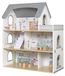 Merkloos Grijs Houten Poppenhuis met 14-Delige Accessoires
