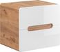 Meuble de salle de bain 60 cm, blanc brillant, avec 2 tiroirs, pour sous un lavabo