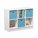 Furinno Basic boekenkast met 6 vakken en 3 laden, wit/lichtblauw, 30,23 x 30,23 x 59,94 cm