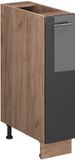 Vicco Apotheekkast Fame-Line, Antraciet Hoogglans/Goudkleurig Eiken, 20 cm zonder werkblad