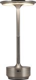 Goliving Tafellamp Oplaadbaar – Draadloos en dimbaar – Moderne touch lamp – Nachtlamp Slaapkamer – Spatwaterbestendig – 27 cm – Zilver