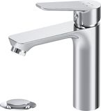 Merkloos / Sans marque Eengreeps Wastafelkraan met Klikafvoergarnituur - Elegante Mengkraan voor Badkamer