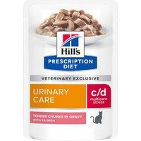 Hill's c/d - Urinary Stress - Feline - Zalm - maaltijdzakjes 24x 85 gr