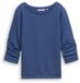Tom Tailor Denim - Fitted sweatshirt met ruches - Maat XS - Dark Duck Blue
