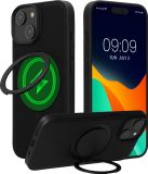 kwmobile Hoesje voor Apple iPhone 15 Smartphonehoesje – Case compatibel met MagSafe – Cover met ringstandaard