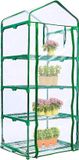 OEM BeiJingLiangPinJiaZuoKeJiWenHuaFaZhanYouXianGongSi 4 Tier 160cm x 70cm x 50cm Clear PVC Greenhouse Replacement Cover with Roll Up Zipper Door for Plants Cold Frost Protection Wind Resistant