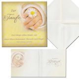 Kaart Perleberg Doopkaart 15 x 15 cm - hoogwaardige doopkaart met handmotief - doopkaart - ideaal voor geldgeschenken - doopkaarten met envelop