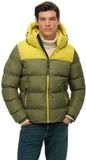 Superdry - Colourblock Gewatteerde Jas Met Capuchon - Heren - XXL - Shooting Olive