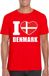 Bellatio Decorations Shoppartners Bv Rood I love Denemarken/ Denmark supporter shirt heren - Deens t-shirt heren M