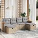 Maison Exclusive - Ensemble de meubles de jardin 6 pièces avec canapé et coussins, beige, en polyrotin