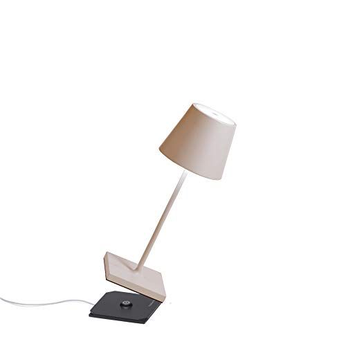 Zafferano Poldina Pro Mini Tafellamp - Oplaadbaar - Crème - Dimbare LED - 30cm