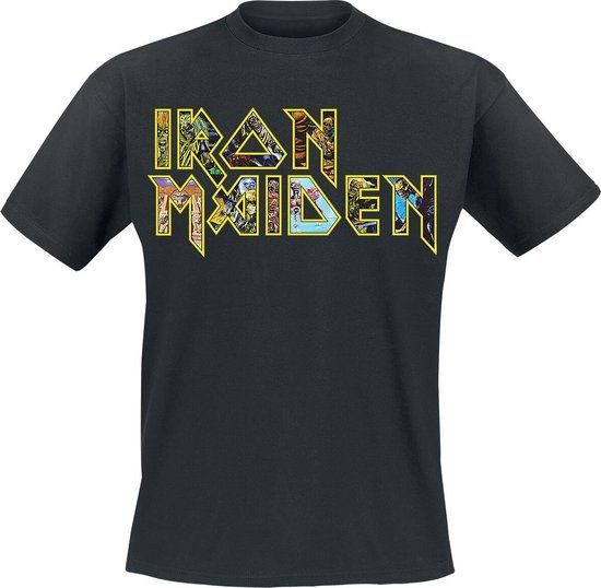 Iron Maiden Eddies Logo Heren T-shirt - Zwart - S
