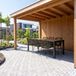 LUX outdoor living Manchester Manchester Natural/Seville olijfgroen dining tuinset | 6 personen | polywood + aluminium | 205cm