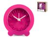 H & H Cm8 wekker van rubber, rond, 8 cm, fuchsia