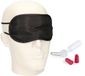 Merkloos / Sans marque Shoppartners Bv Travel reis vliegtuig setje slaapmasker zwart en rode foam oordopjes in kokertje