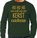 Bellatio Decorations Foute kersttrui/sweater voor heren - Hohoho kerst cadeau - groen - glitter goud S