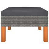 VidaXL 7-delige Loungeset Poly Rattan en Eucalyptushout Grijs
