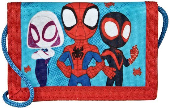 Undercover Spiderman - Spidey Portemonnee voor Kinderen - Blauw/Rood - Klittenband