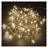 EMOS - Glazen LED-lichtsnoer van 120 cm - Edelstenen en 40 warmwitte leds op clusterdraad - 6/18 uur timer - 30 cm kabel - Werkt op batterijen (3 x AA) - Levensduur 10.000 uur