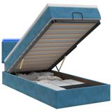 vidaXL Ottomaanse Bed met Matras en LED Donkerblauw 90 x 190 cm