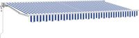 vidaXL Zonnescherm Frame Blauw en Wit 350 x 200 cm Polyester