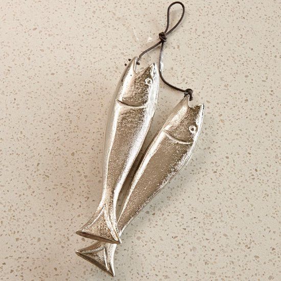 LOBERON Siervis set van 2 Sardine´s zilverkleurig