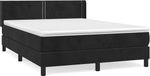vidaXL Sommier avec matelas velours noir 140x200 cm