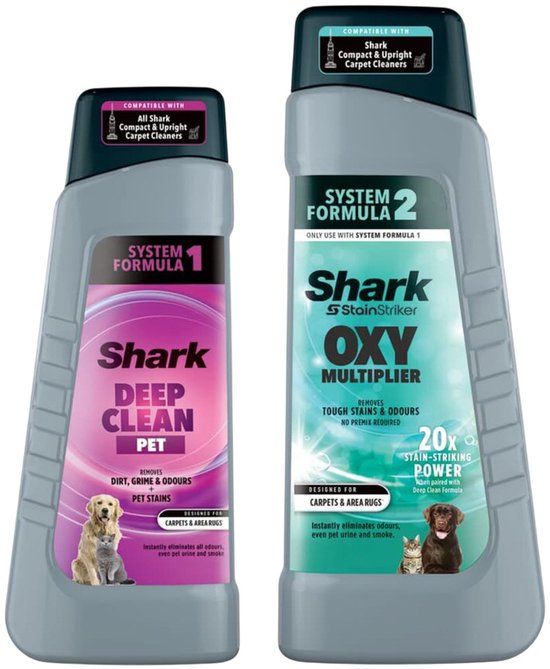 Shark StainStriker Pet Formula Bundle 946 ml Oxy Multiplier navulverpakking en 473 ml Deep Clean navulverpakking voor huisdieren, voor gebruik met Shark