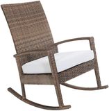 Ogarden Luna Rocking chair - Bruin poly rattan - Licht grijs Kussen