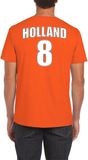 Bellatio Decorations Oranje supporter t-shirt met rugnummer 8 - Holland / Nederland fan shirt voor heren M