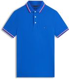 Tommy Hilfiger Polo für Herren Kurzer Ärmel Baumwolle Elasthan Blau XL