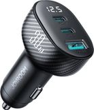 Joyroom Pro Autolader met USB C en USB 3.0 - Snellader - Digitale Display - Carbon