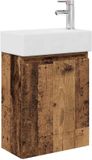 vidaXL Badkamermeubel met kraan Oud hout 45,5 x 22,5 x 84 cm