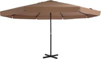 vidaXL Parasol met aluminium paal 500 cm taupe
