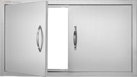 VEVOR Grilltoegangsdeur, 863 X 482 X 46 mm, Dubbele Buitenkeukendeur, Inbouw Roestvrijstalen Deur, Verticale Wanddeur met Handgrepen