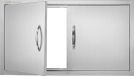 VEVOR Grilltoegangsdeur, 863 X 482 X 46 mm, Dubbele Buitenkeukendeur, Inbouw Roestvrijstalen Deur, Verticale Wanddeur met Handgrepen