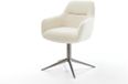 DELIFE Eetkamerstoel Pejo-Flex kruispoot grafiet teddy beige 360° draaibaar rocker-functie pocketveer kern