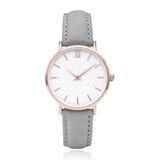 LGT JWLS Dameshorloge Roségoud Metaal Leer Grijs Analoog Quartz