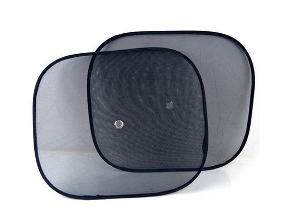 2 Auto Zonneschermen - Universeel - Zwart - 45x45cm - UV-bescherming - 2 stuks