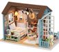 Merkloos Poppenhuis Houten Poppenhuizen - Zelf te Monteren Bouwpakket - Slaapkamer met Meubels - Vanaf 14 Jaar
